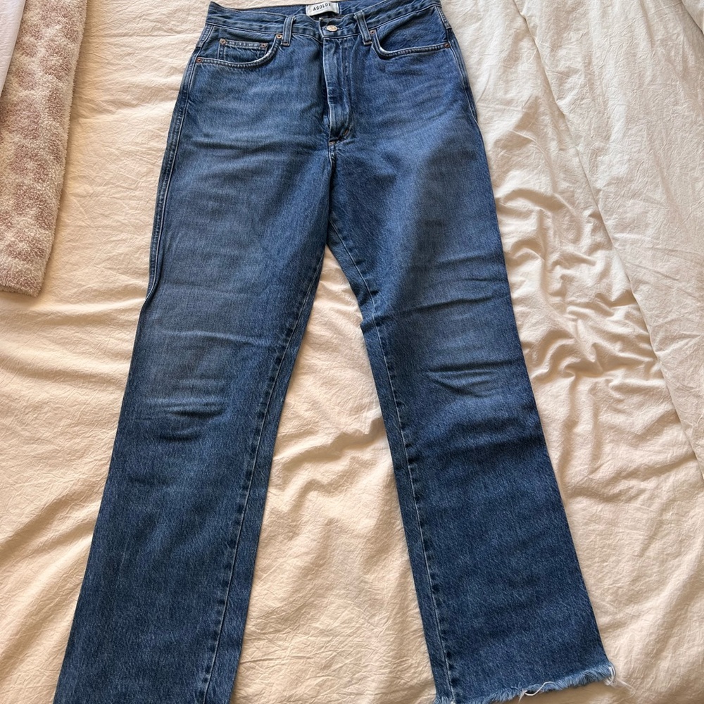 Agolde pinch waist kick flare jeans, barely worn so in great condition.